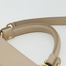 Salvatore Ferragamo Gancini Hand Bag Leather 2way Yellow Gold Auth ka3925A-8