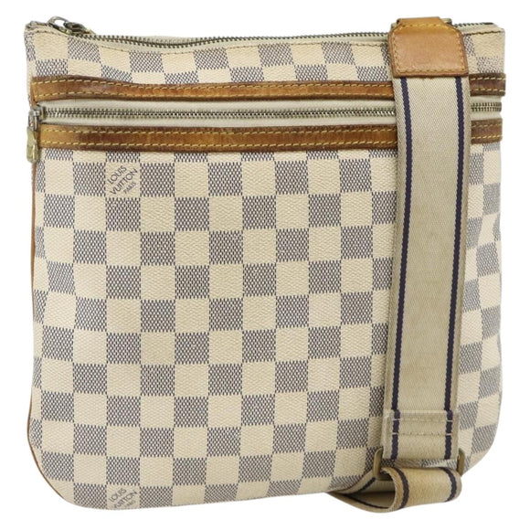 LOUIS VUITTON Damier Azur Pochette Bosphore Shoulder Bag N51112 LV Auth ka3927