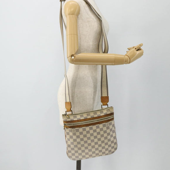 LOUIS VUITTON Damier Azur Pochette Bosphore Shoulder Bag N51112 LV Auth ka3927