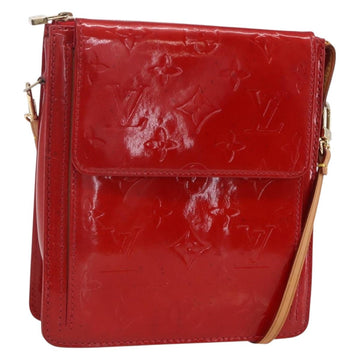 LOUIS VUITTON Monogram Vernis Motto Accessory Pouch Red M91137 LV Auth ka393