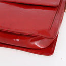 LOUIS VUITTON Monogram Vernis Motto Accessory Pouch Red M91137 LV Auth ka393-14