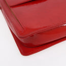 LOUIS VUITTON Monogram Vernis Motto Accessory Pouch Red M91137 LV Auth ka393-15