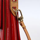 LOUIS VUITTON Monogram Vernis Motto Accessory Pouch Red M91137 LV Auth ka393-9