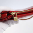 LOUIS VUITTON Monogram Vernis Motto Accessory Pouch Red M91137 LV Auth ka393-10