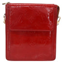 LOUIS VUITTON Monogram Vernis Motto Accessory Pouch Red M91137 LV Auth ka393-13
