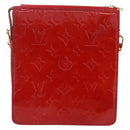 LOUIS VUITTON Monogram Vernis Motto Accessory Pouch Red M91137 LV Auth ka393-2
