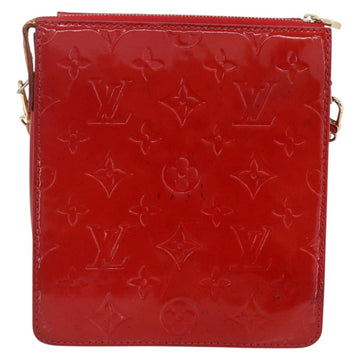 LOUIS VUITTON Monogram Vernis Motto Accessory Pouch Red M91137 LV Auth ka393 - 0