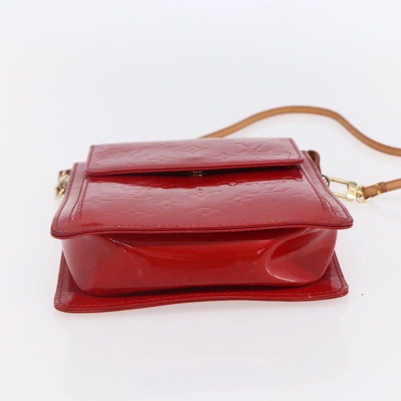 LOUIS VUITTON Monogram Vernis Motto Accessory Pouch Red M91137 LV Auth ka393