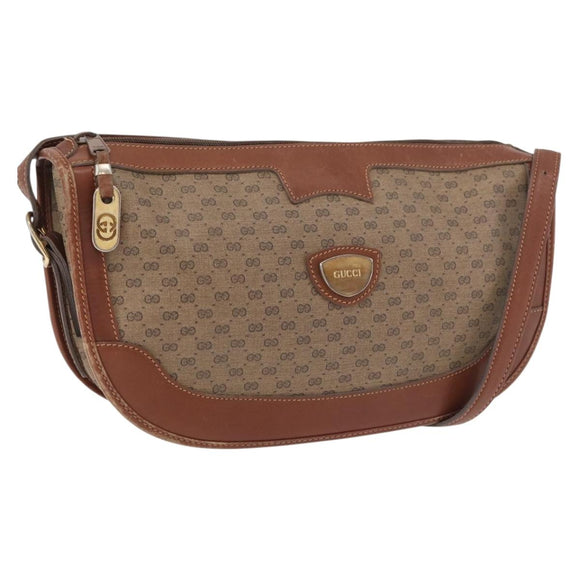 GUCCI Micro GG Supreme Shoulder Bag PVC Beige Gold 001 067 0445 Auth ka3932