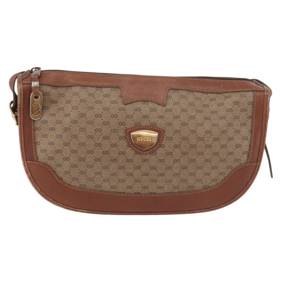 GUCCI Micro GG Supreme Shoulder Bag PVC Beige Gold 001 067 0445 Auth ka3932