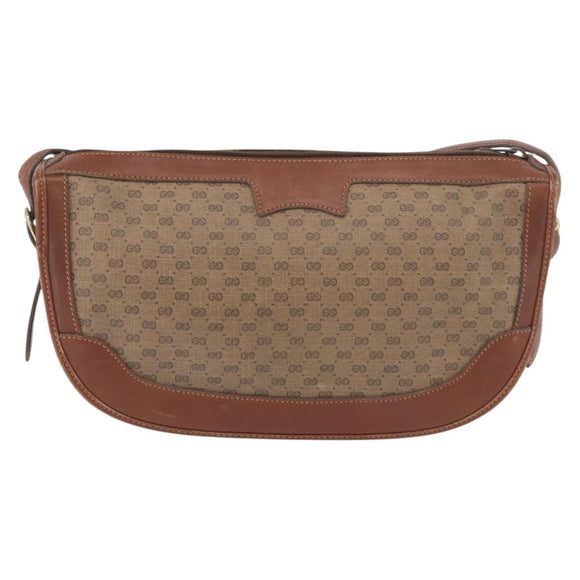 GUCCI Micro GG Supreme Shoulder Bag PVC Beige Gold 001 067 0445 Auth ka3932