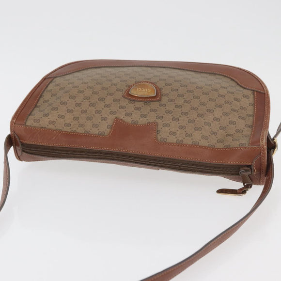 GUCCI Micro GG Supreme Shoulder Bag PVC Beige Gold 001 067 0445 Auth ka3932