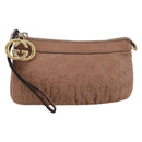 GUCCI GG Canvas Guccissima Pouch Leather Pink Gold 212203 Auth ka3934-1