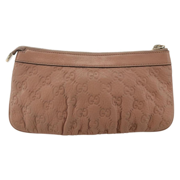 GUCCI GG Canvas Guccissima Pouch Leather Pink Gold 212203 Auth ka3934