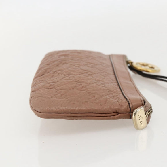 GUCCI GG Canvas Guccissima Pouch Leather Pink Gold 212203 Auth ka3934