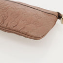 GUCCI GG Canvas Guccissima Pouch Leather Pink Gold 212203 Auth ka3934-7