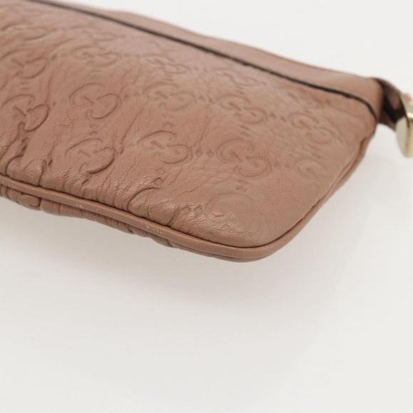 GUCCI GG Canvas Guccissima Pouch Leather Pink Gold 212203 Auth ka3934