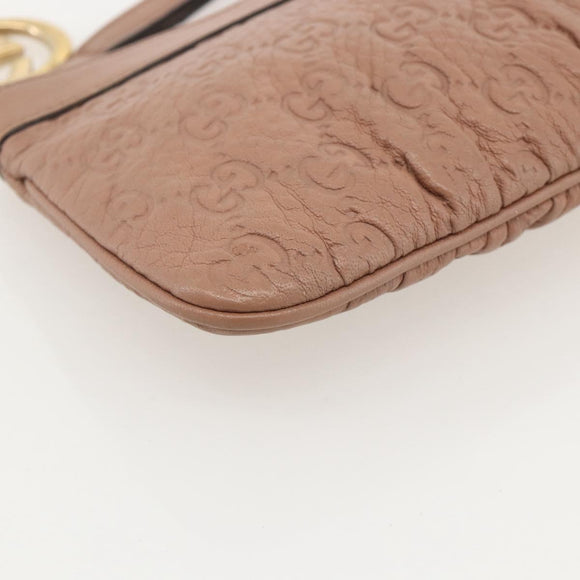 GUCCI GG Canvas Guccissima Pouch Leather Pink Gold 212203 Auth ka3934