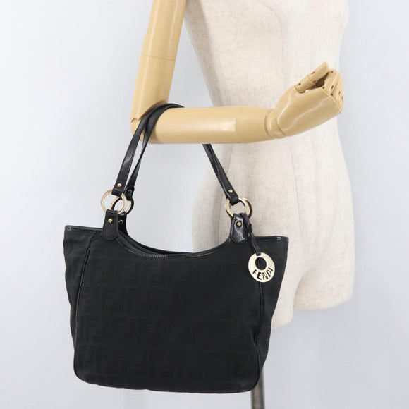 FENDI Zucca Canvas Tote Bag Gold Black Auth ka3940
