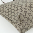 GUCCI GG Plus Supreme Web Sherry Line Tote Bag PVC Beige Red Auth ka3941-13