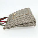 GUCCI GG Plus Supreme Web Sherry Line Tote Bag PVC Beige Red Auth ka3941-4