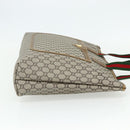GUCCI GG Plus Supreme Web Sherry Line Tote Bag PVC Beige Red Auth ka3941-5