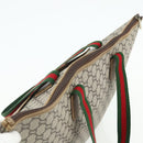 GUCCI GG Plus Supreme Web Sherry Line Tote Bag PVC Beige Red Auth ka3941-6
