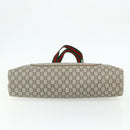 GUCCI GG Plus Supreme Web Sherry Line Tote Bag PVC Beige Red Auth ka3941-9