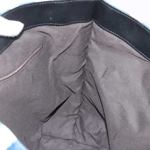 FENDI Tote Bag Nylon Blue Silver Auth ka3942