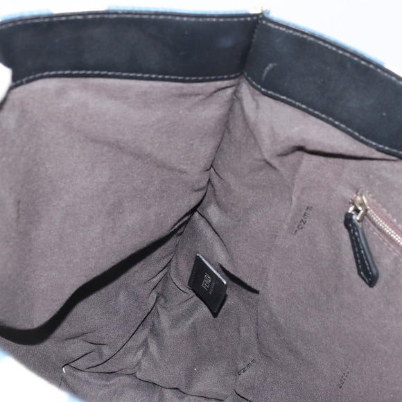 FENDI Tote Bag Nylon Blue Silver Auth ka3942