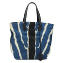 FENDI Tote Bag Nylon Blue Silver Auth ka3942-2
