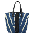 FENDI Tote Bag Nylon Blue Silver Auth ka3942-3