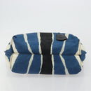 FENDI Tote Bag Nylon Blue Silver Auth ka3942-9