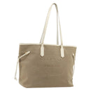 PRADA Tote Bag Canvas Beige Gold Auth ka3943-1