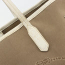 PRADA Tote Bag Canvas Beige Gold Auth ka3943-16