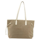 PRADA Tote Bag Canvas Beige Gold Auth ka3943-2