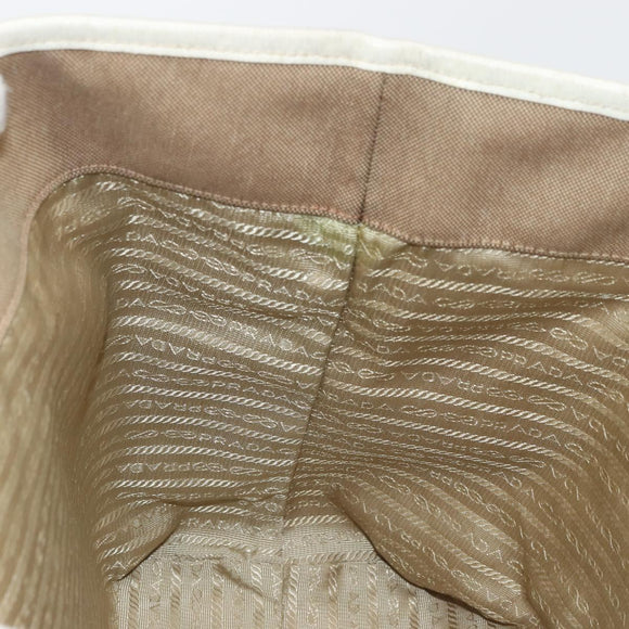 PRADA Tote Bag Canvas Beige Gold Auth ka3943