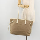 PRADA Tote Bag Canvas Beige Gold Auth ka3943-24