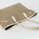 PRADA Tote Bag Canvas Beige Gold Auth ka3943-6