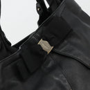 Salvatore Ferragamo Vala Ribbon Tote Bag Leather Black Auth ka3944-14