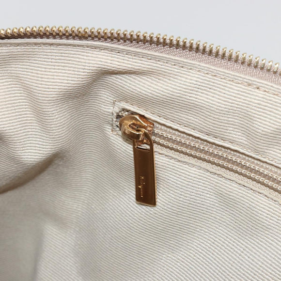 Salvatore Ferragamo Vala Ribbon Hand Bag Nylon Pink Gold Auth ka3946