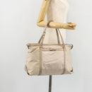 Salvatore Ferragamo Vala Ribbon Hand Bag Nylon Pink Gold Auth ka3946-23