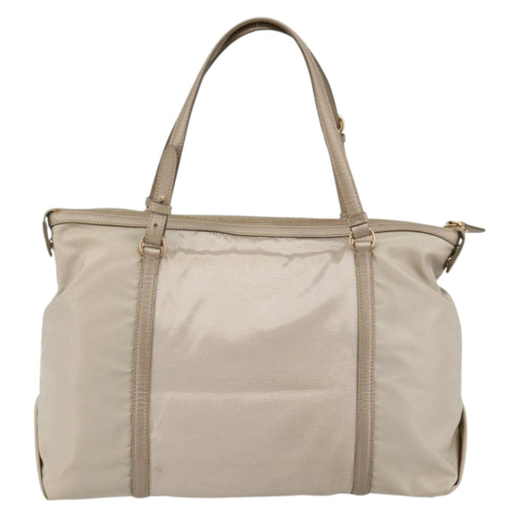 Salvatore Ferragamo Vala Ribbon Hand Bag Nylon Pink Gold Auth ka3946
