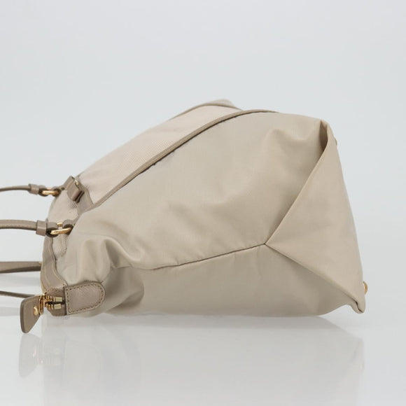 Salvatore Ferragamo Vala Ribbon Hand Bag Nylon Pink Gold Auth ka3946