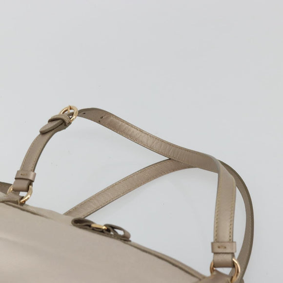 Salvatore Ferragamo Vala Ribbon Hand Bag Nylon Pink Gold Auth ka3946