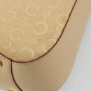CELINE C Macadam Canvas Shoulder Bag Beige Gold Auth ka3948-15