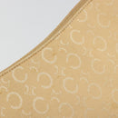 CELINE C Macadam Canvas Shoulder Bag Beige Gold Auth ka3948-10