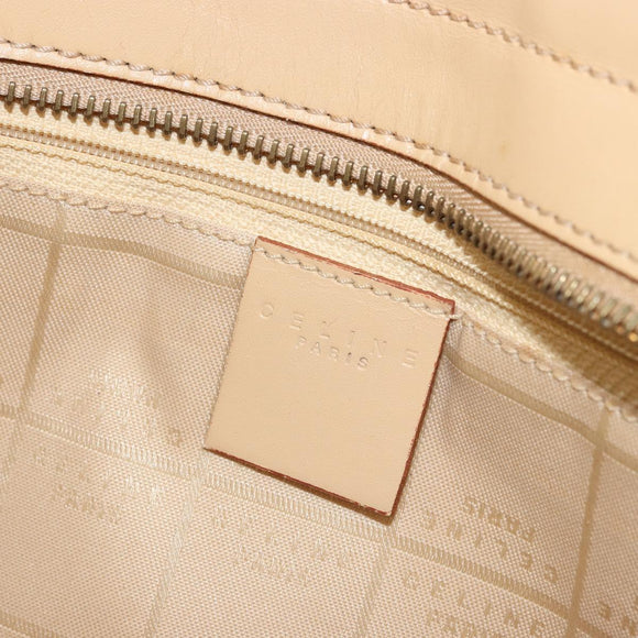 CELINE C Macadam Canvas Shoulder Bag Beige Gold Auth ka3948
