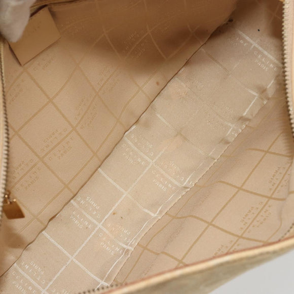 CELINE C Macadam Canvas Shoulder Bag Beige Gold Auth ka3948