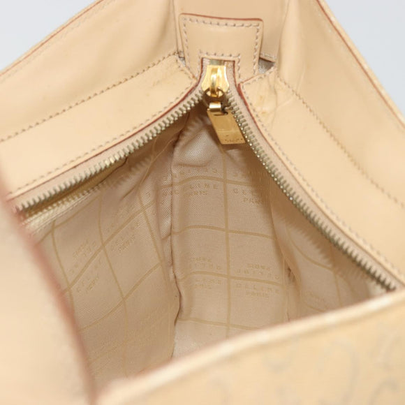 CELINE C Macadam Canvas Shoulder Bag Beige Gold Auth ka3948